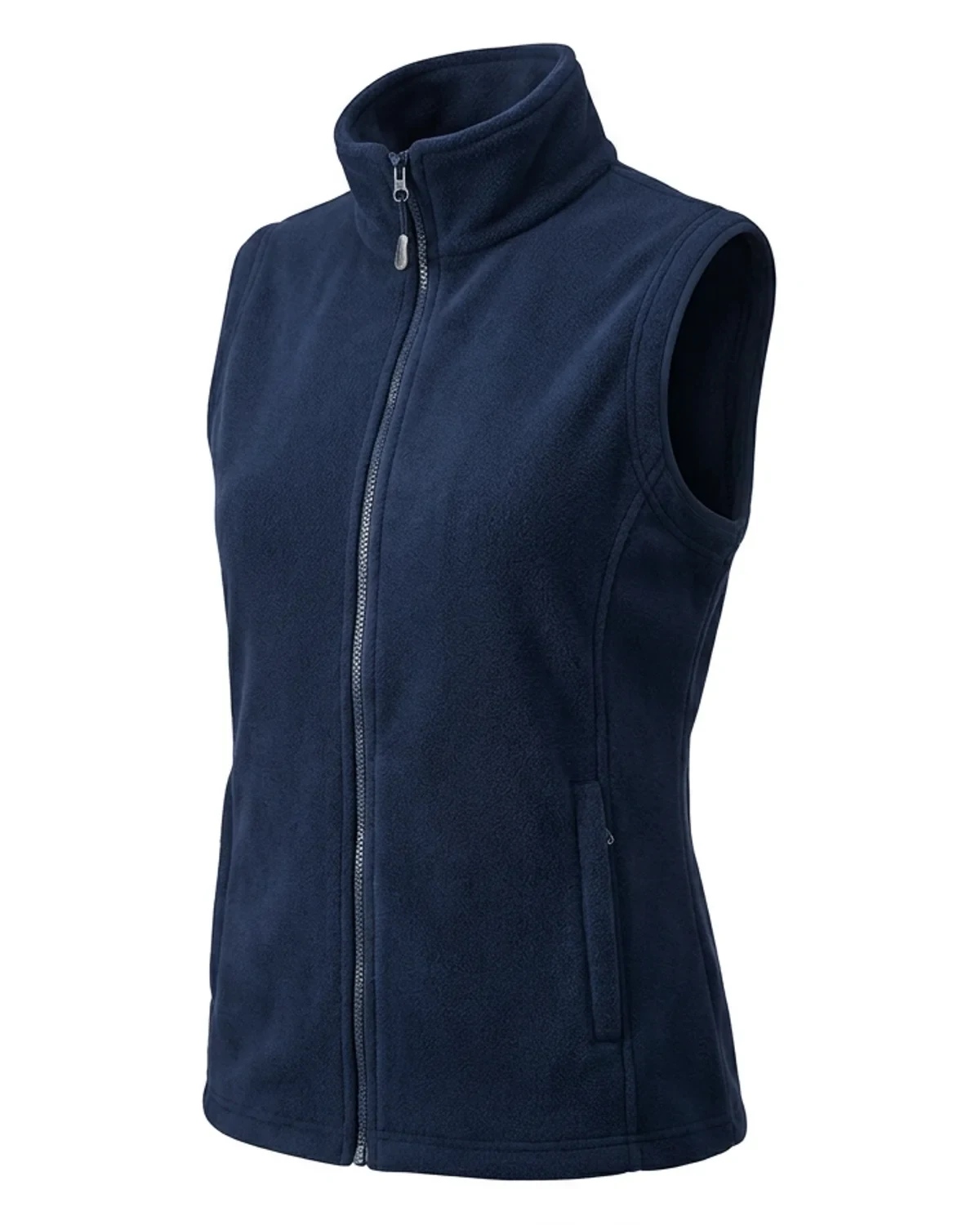 Ladies Sleeveless Polar Fleece Bodywarmer Top with Pockets - View 1