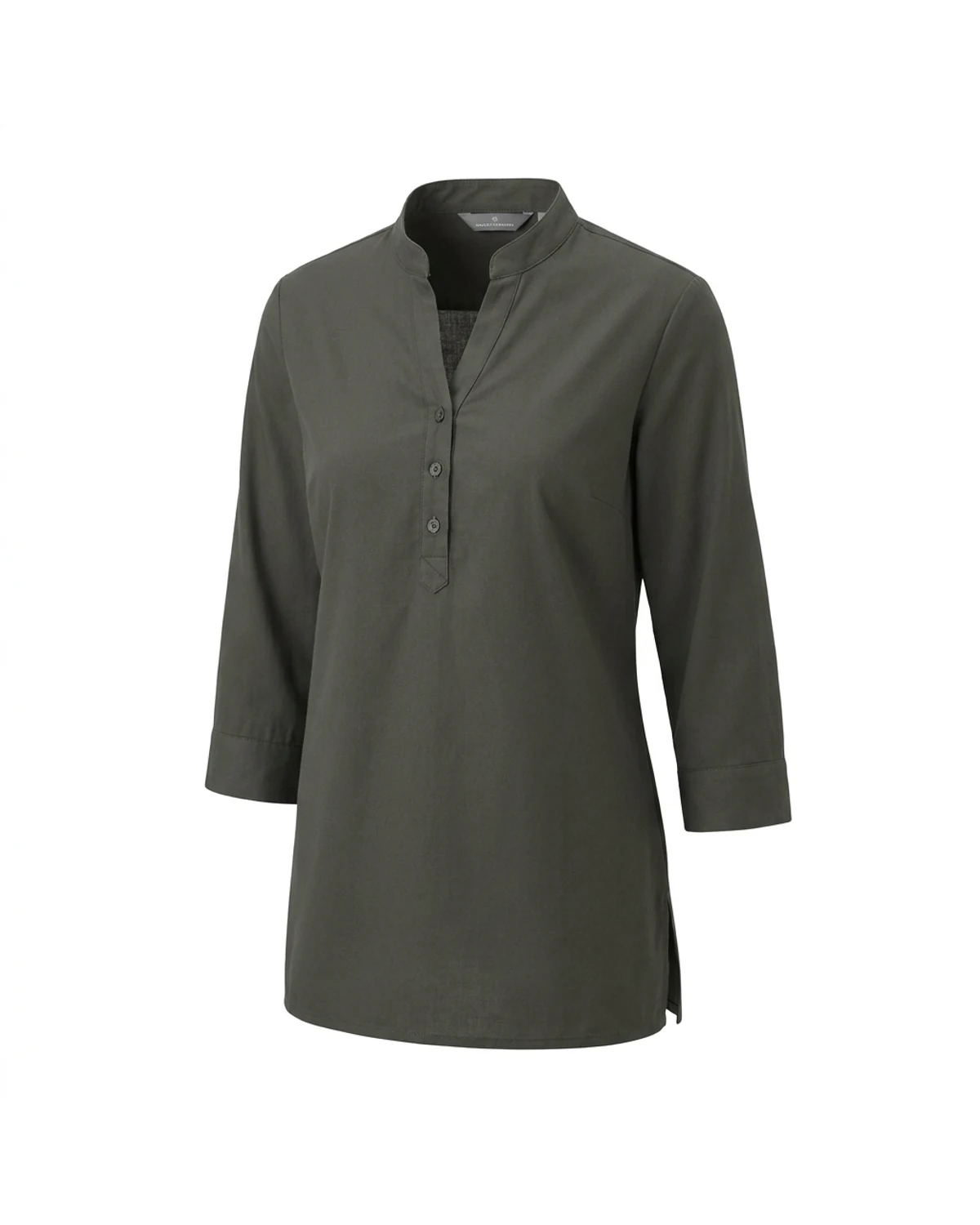 Ladies 3/4 Sleeve Shirt with 1/4 Buttonstand - View 1