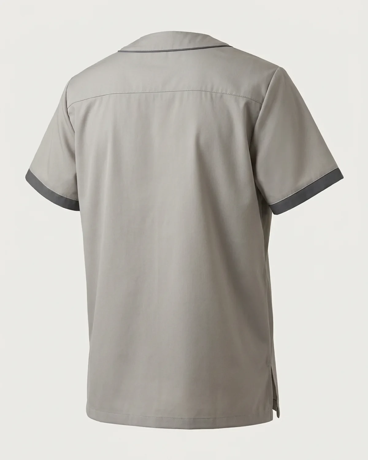 Men's Open Mandarin Collar Service Shirt - Short Sleeve - View 1