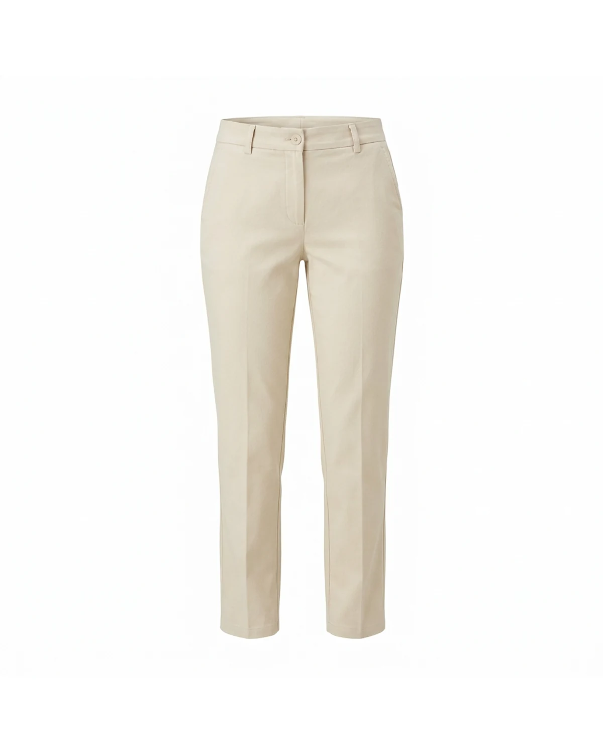 Ladies Mid-Rise Flat Front Chino Trousers - View 1