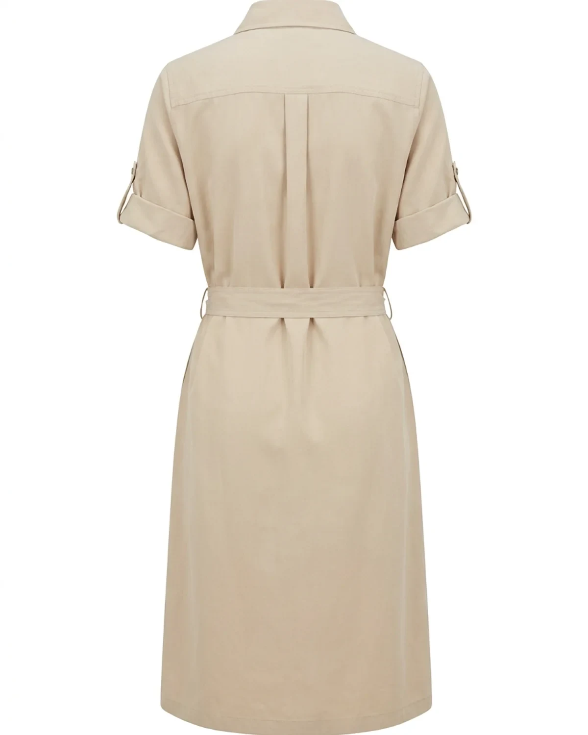 Ladies Button-Down Front of House Dress (Self-Fabric Belt) - View 1