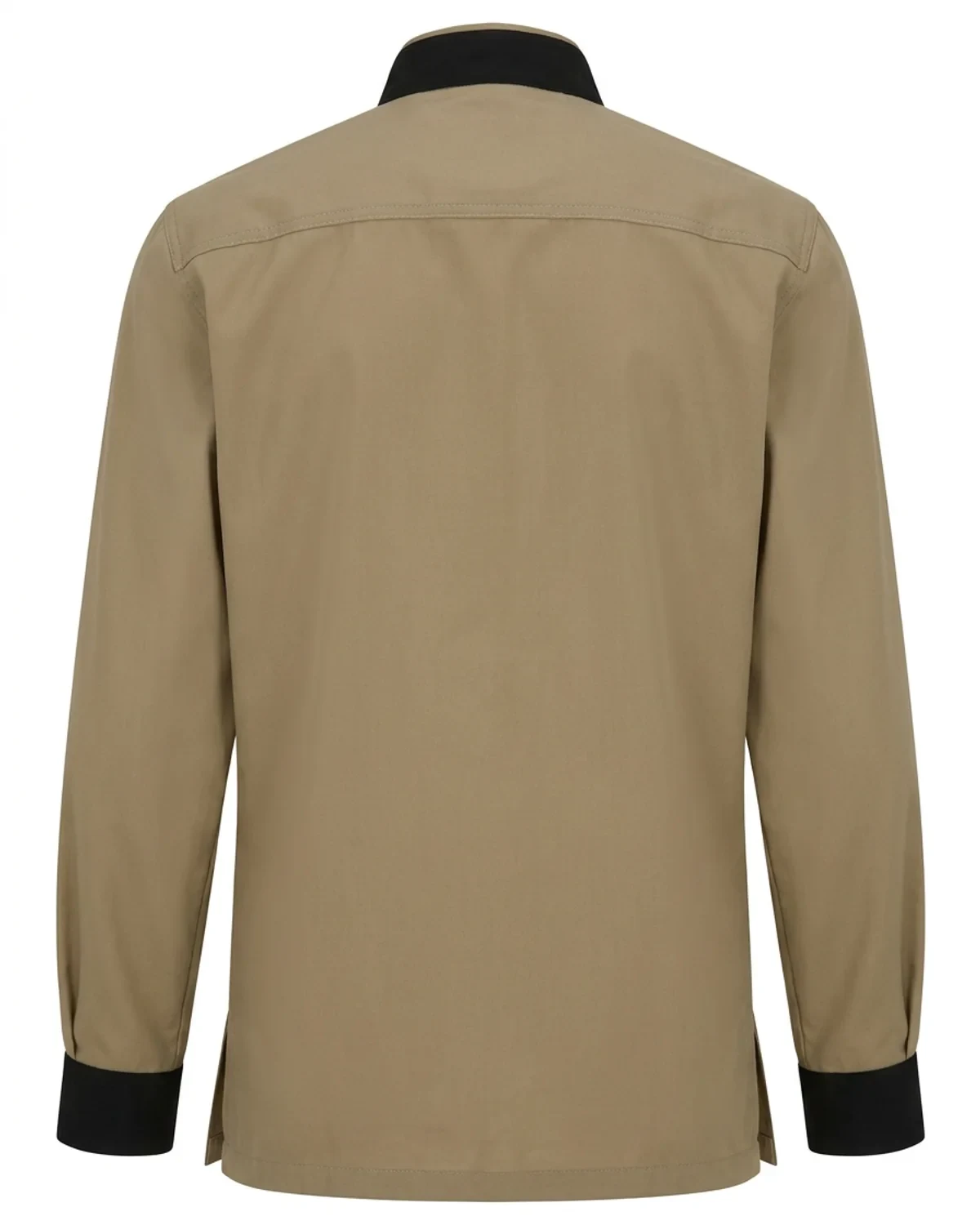 Ladies Open Mandarin Collar Shirt - Long Sleeve (Covered Buttonstand) - View 1
