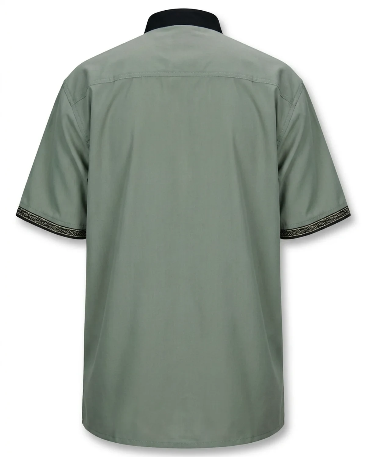 Men's Mandarin Collar Button Shirt SS (Optional Pockets & Trim)