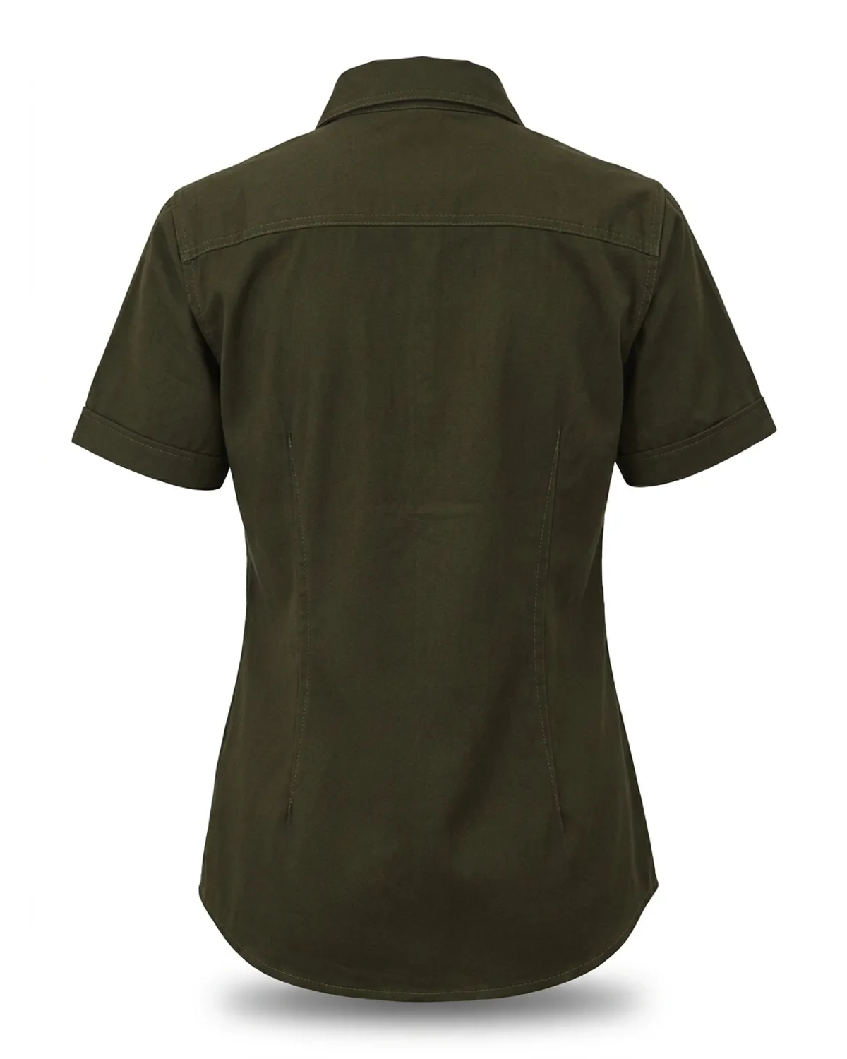 Ladies Safari Bush Shirt with Rounded Collar - Short Sleeve - View 1