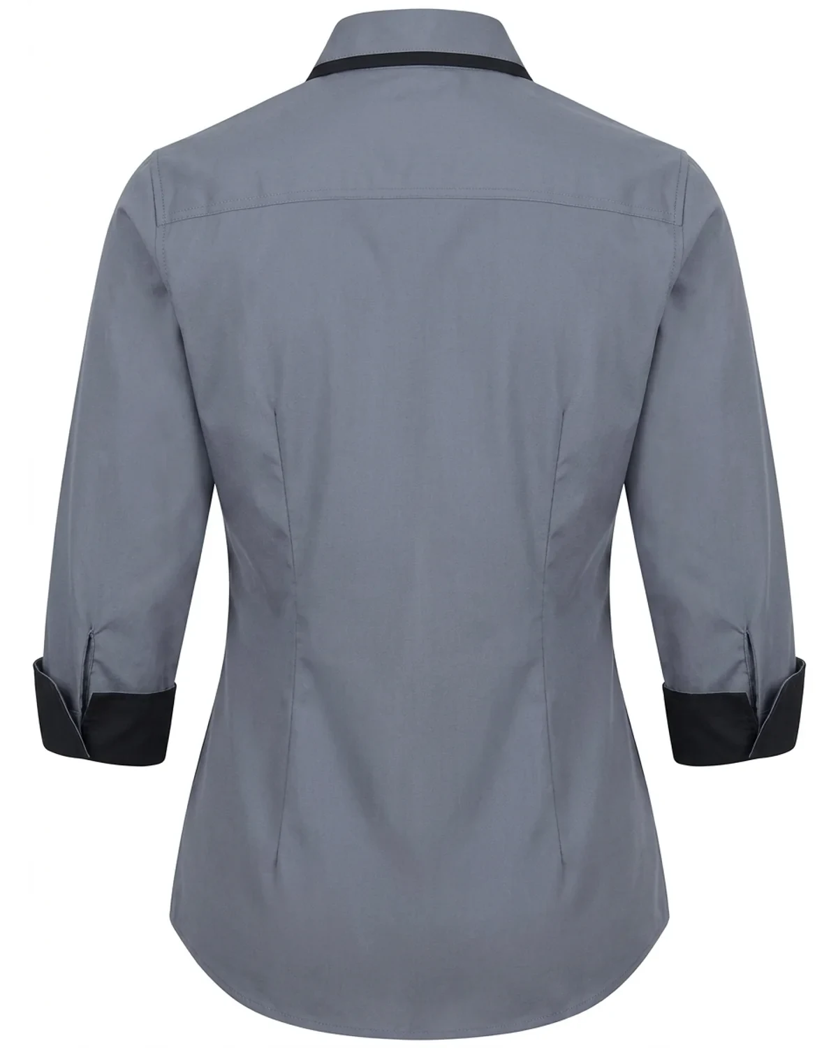 Ladies 3/4 Sleeve Service Blouse with Contrast Turn-Up Cuffs - View 1